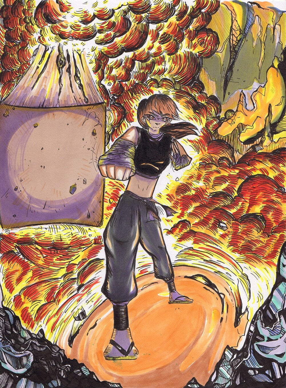 Personnage manga d'avatar dessiné par un adulte pendant le stage de dessin de l'atelier Adya