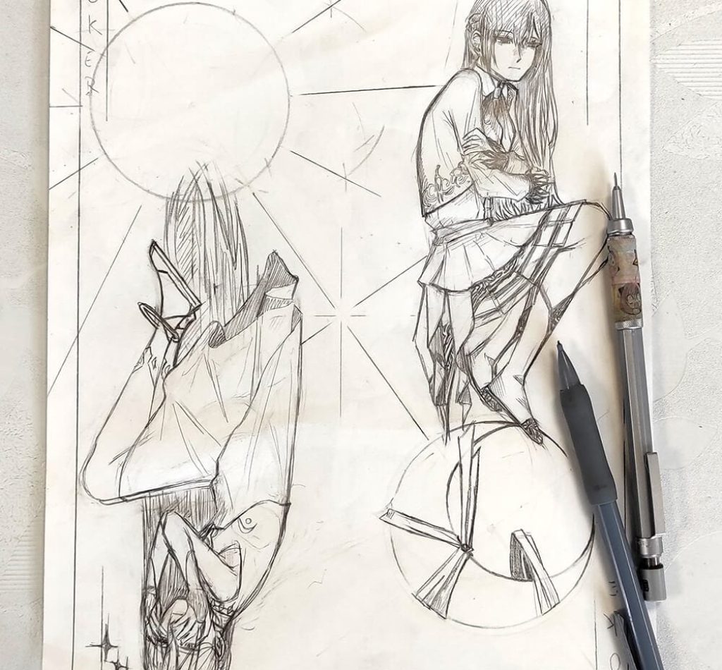 cours-dessin-manga-mercredi-personnages-miroir-crayon-papier-nantes-beausejour