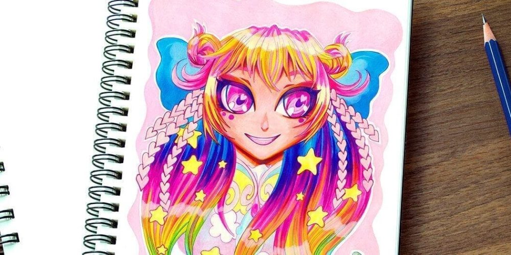 dessin-portrait-manga-chibi-mignon-kawaii-couleur-feutre-grandchamp-des-fontaines