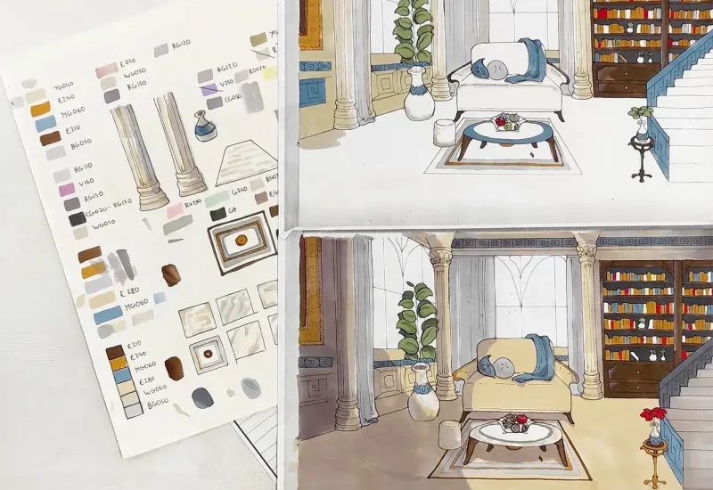 dessin-salon-perspective-1-point-feutre-alcool-bois-raguenet-orvault